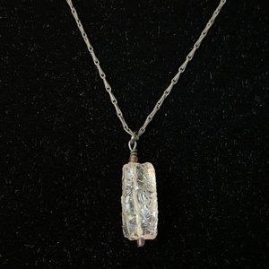 22" necklace with a chunky glass pendant